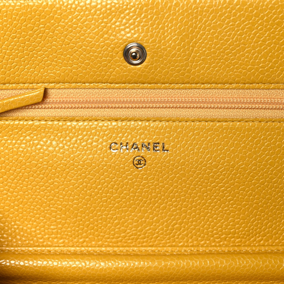 Caviar Quilted Wallet on Chain WOC Yellow
