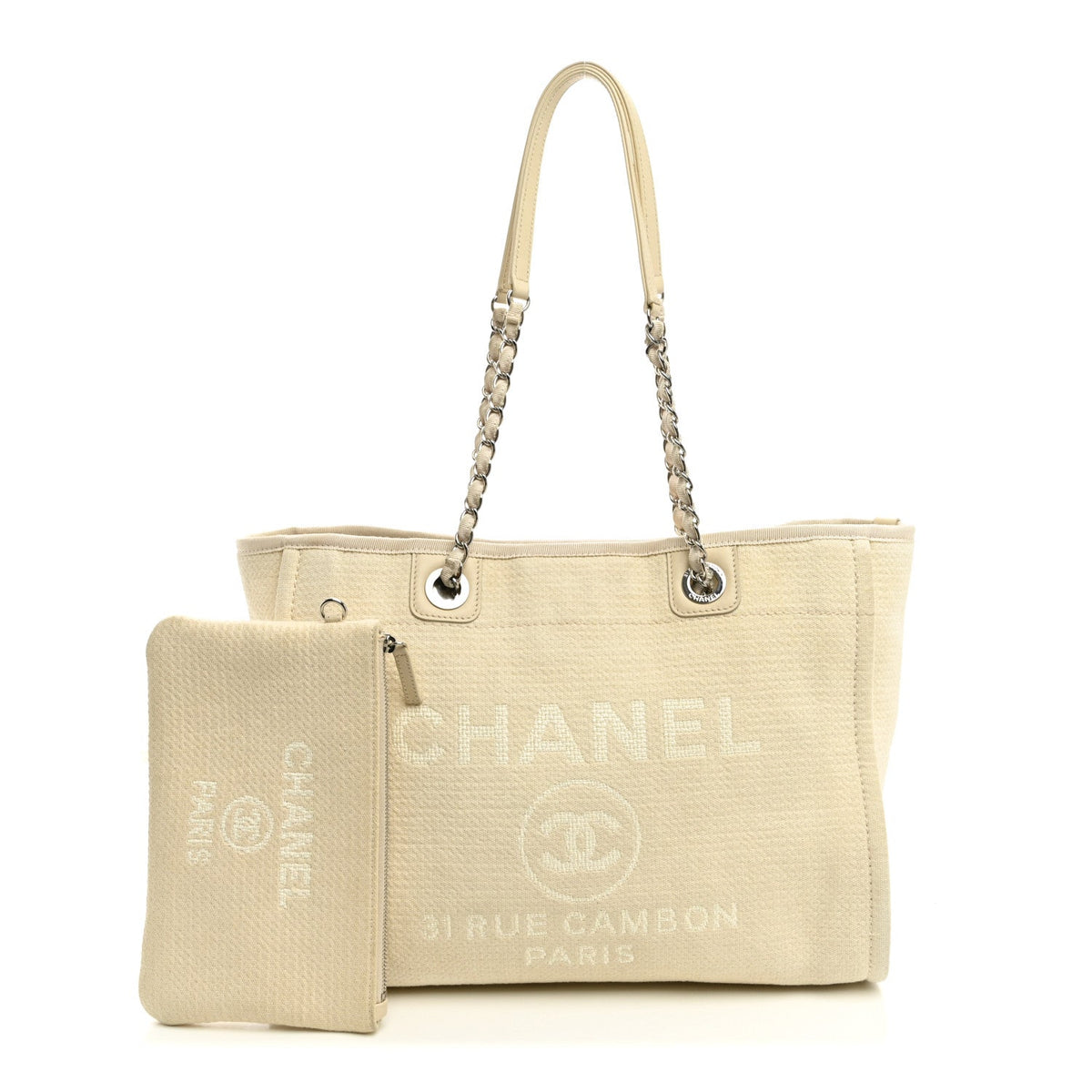 Mixed Fibers Small Deauville Tote White