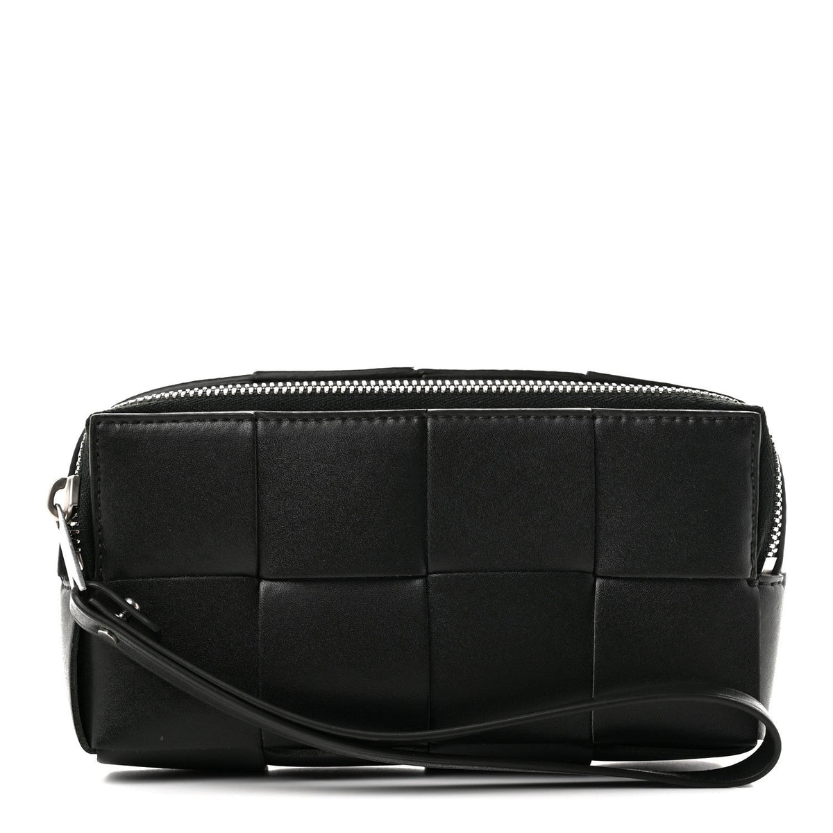 Nappa Maxi Intrecciato Cassette Wristlet Pouch Dark Moss