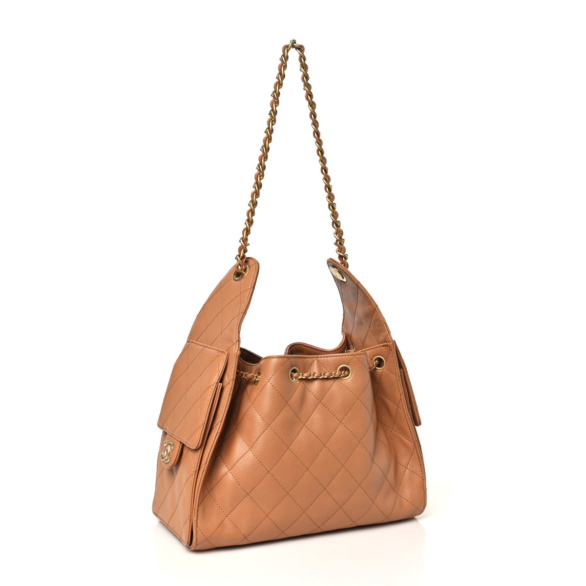 Caviar Quilted Small Chanel 25 Handbag Brown