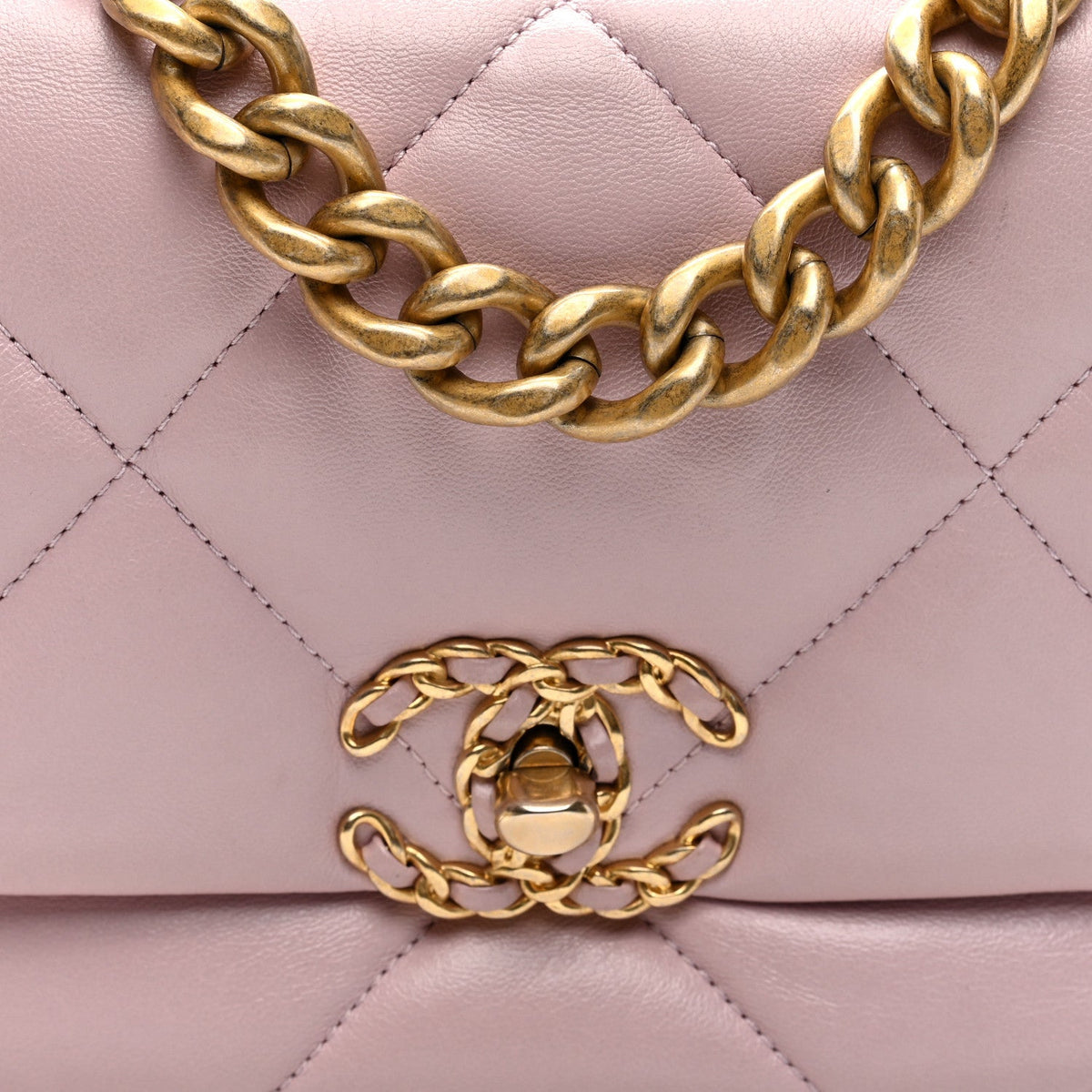 Lambskin Quilted Medium Chanel 19 Flap Light Pink