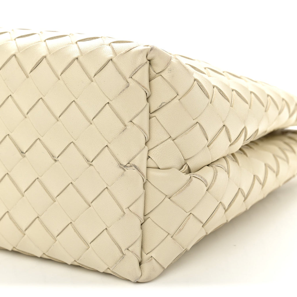 Nappa Intrecciato Medium Andiamo Shoulder Bag Sea Salt