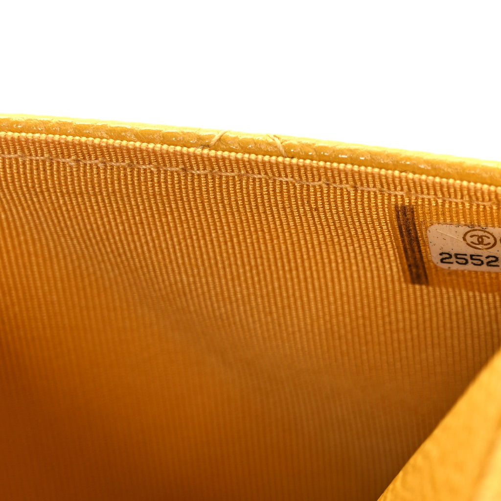 Caviar Quilted Wallet on Chain WOC Yellow