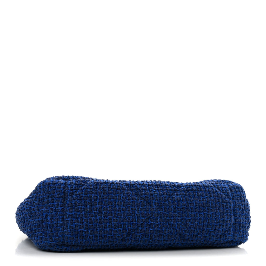 Tweed Quilted Large Chanel 19 Flap Blue
