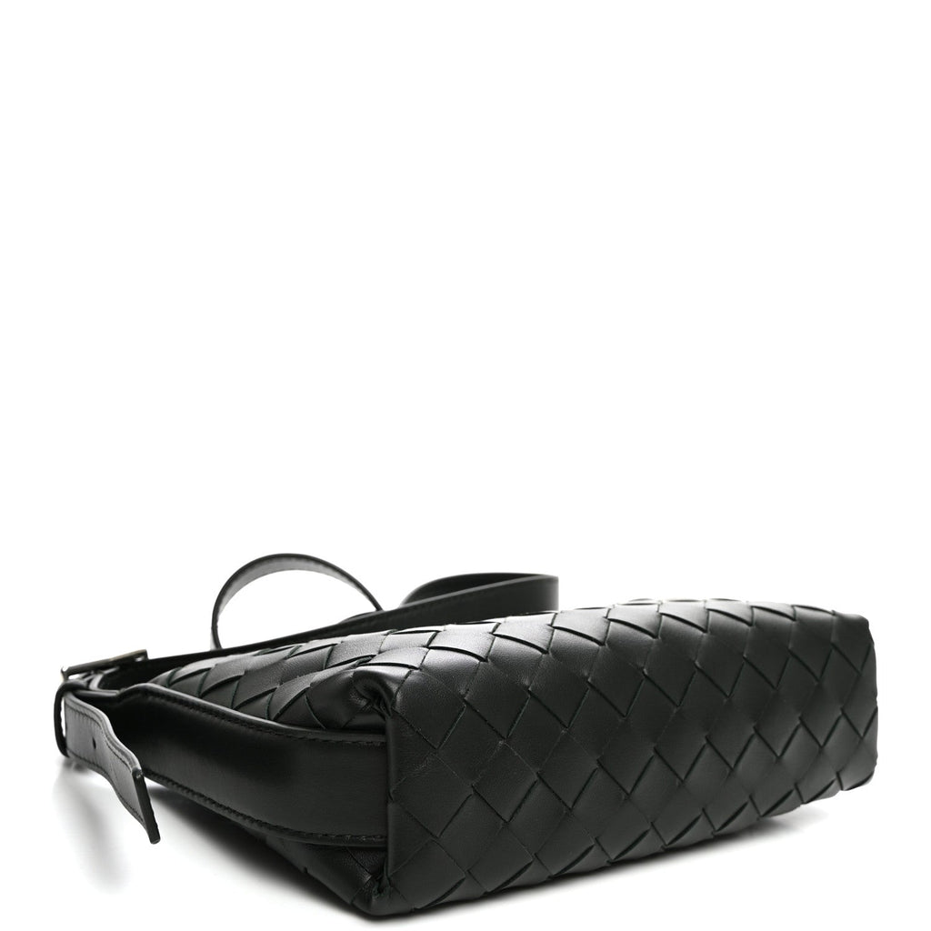 Calfskin Intrecciato Traveler Phone Pouch Dark Green