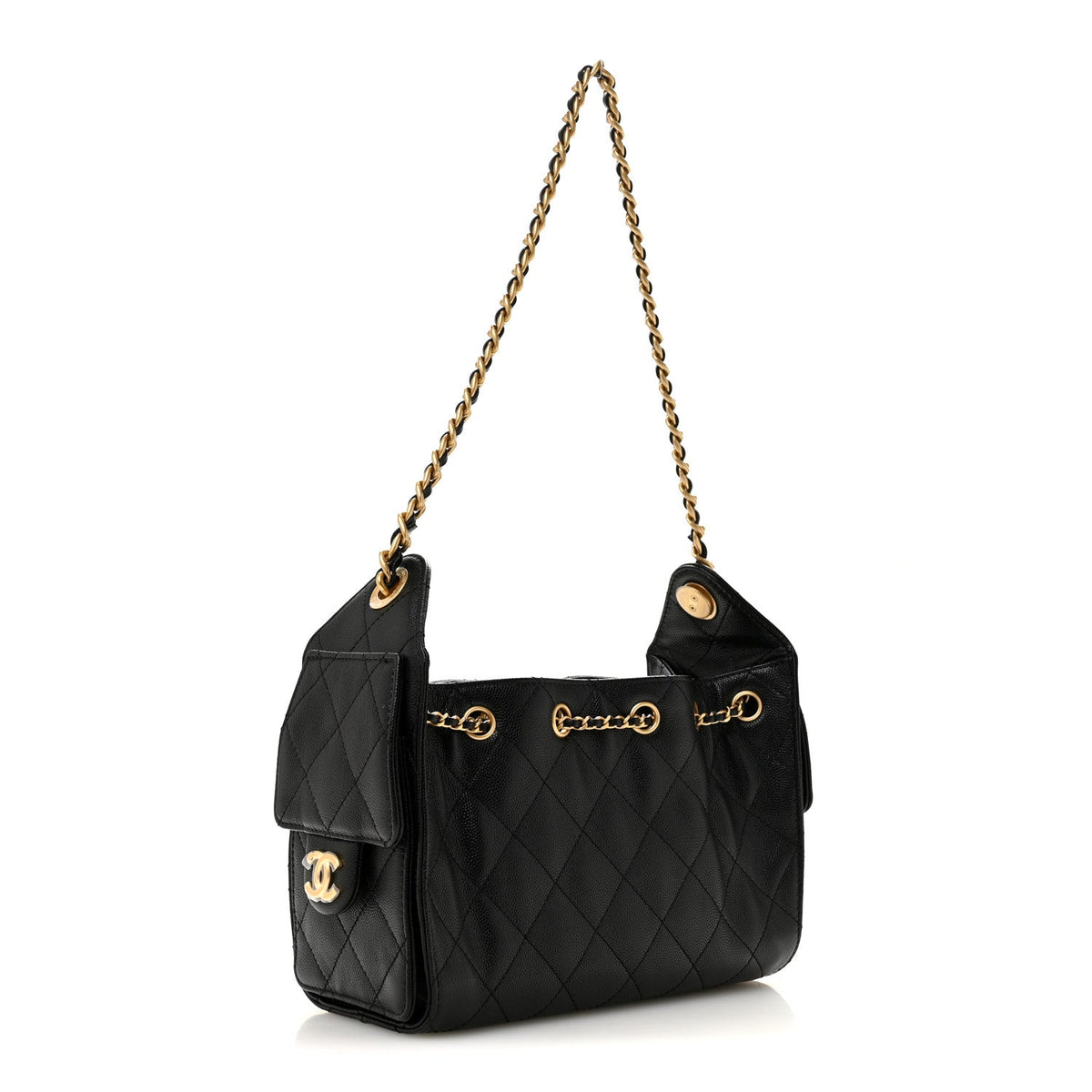 Caviar Quilted Mini Chanel 25 Handbag Black