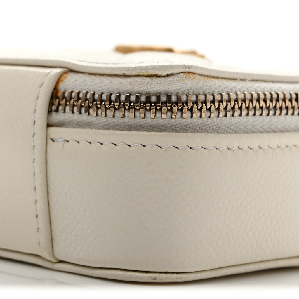 Caviar Quilted Mini Boy Clutch With Chain White