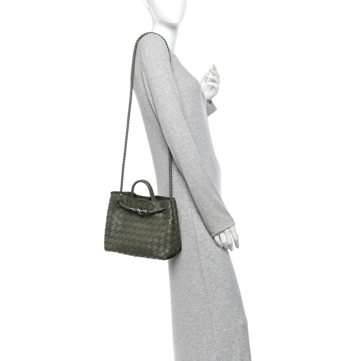 Nappa Intrecciato Small Andiamo Shoulder Bag Pickle