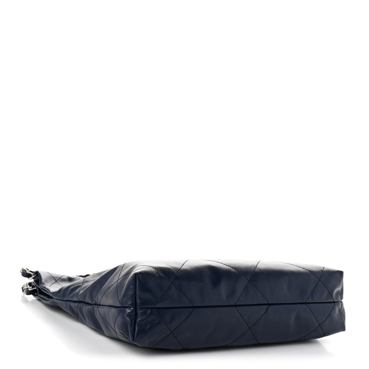 Shiny Calfskin Quilted Small Chanel 22 Navy
