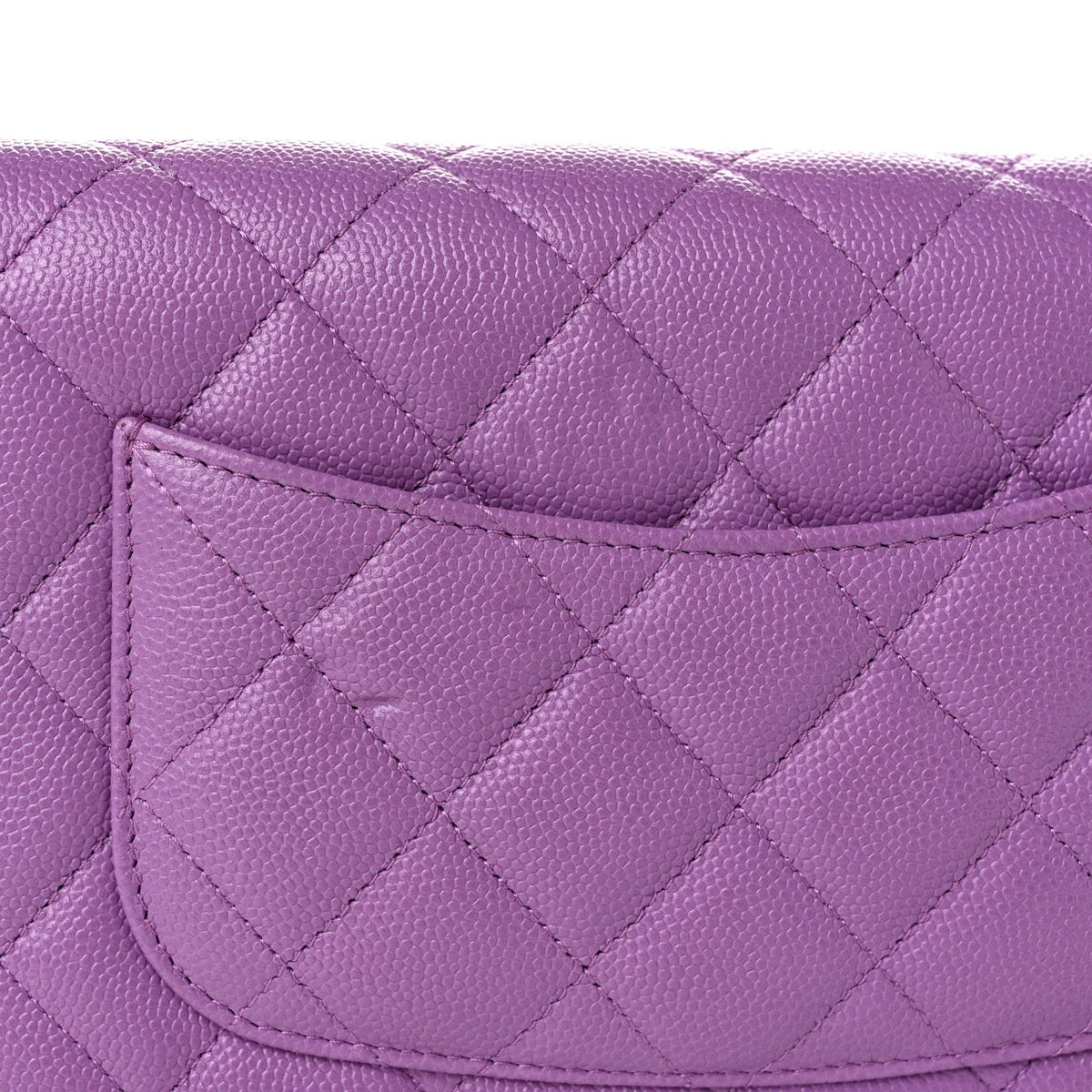 Caviar Quilted Wallet on Chain WOC Purple