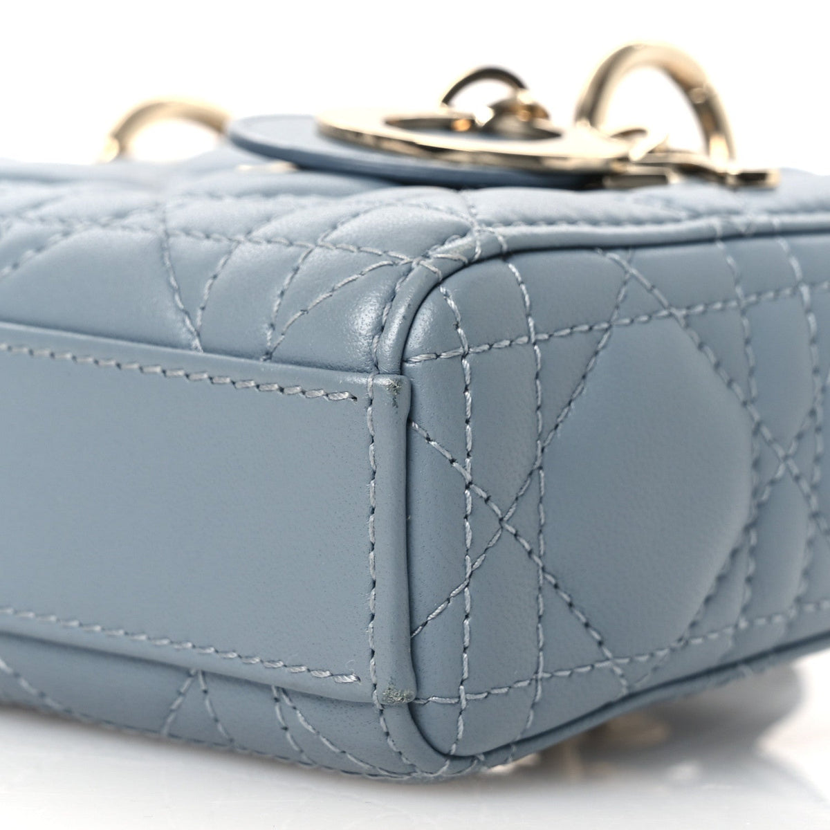Lambskin Cannage Micro Lady D-Joy Cloud Blue