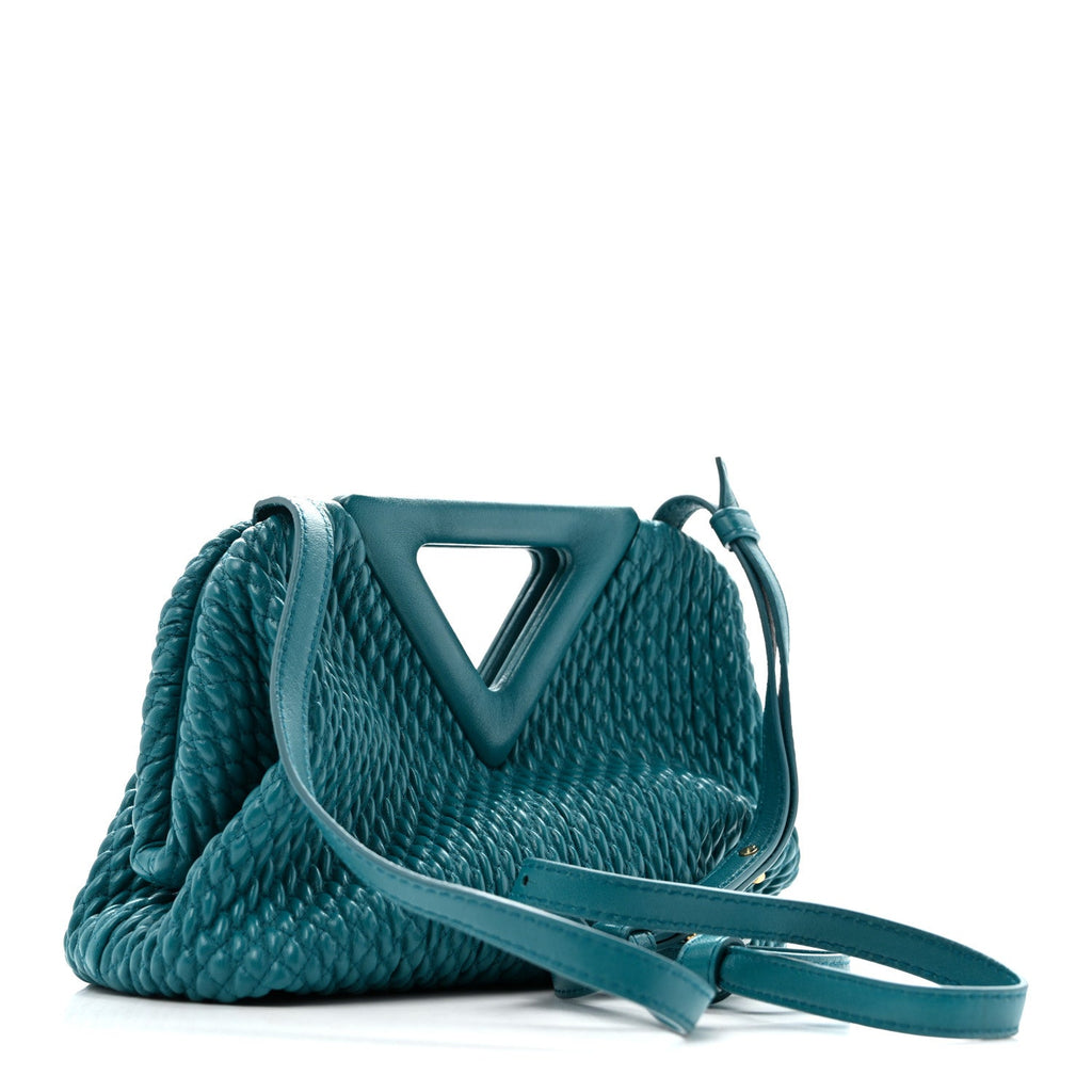 Lambskin Knit Small The Point Triangle Bag Mallard