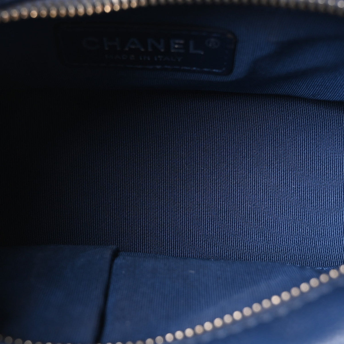 Patent Goatskin Quilted Small Gabrielle Hobo Blue