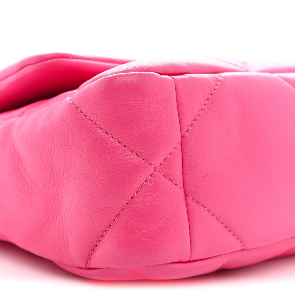 Lambskin Quilted Medium Chanel 19 Flap Dark Pink