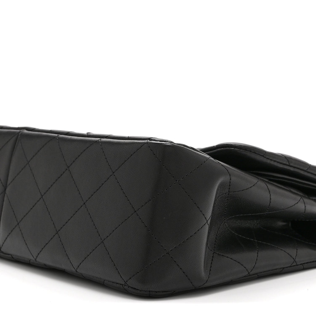 Lambskin Quilted Jumbo Double Flap So Black