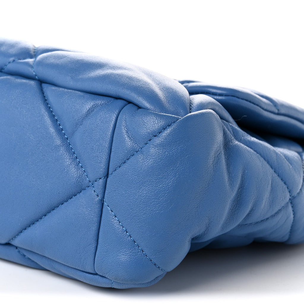 Lambskin Quilted Large Chanel 19 Flap Blue