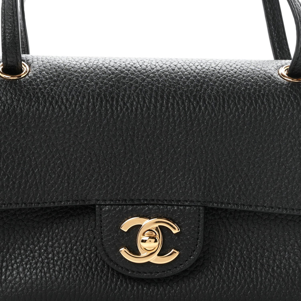 Grained Calfskin Mini Souplissimo Maxi Flap Black
