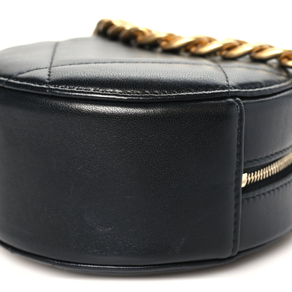 Lambskin Quilted Chanel 19 Round Clutch With Chain Black