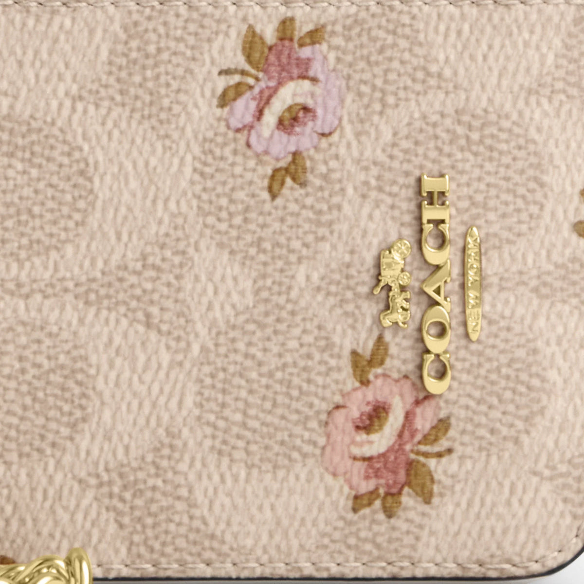 Coach Outlet Zip Card Case In Signature Canvas With Floral Print