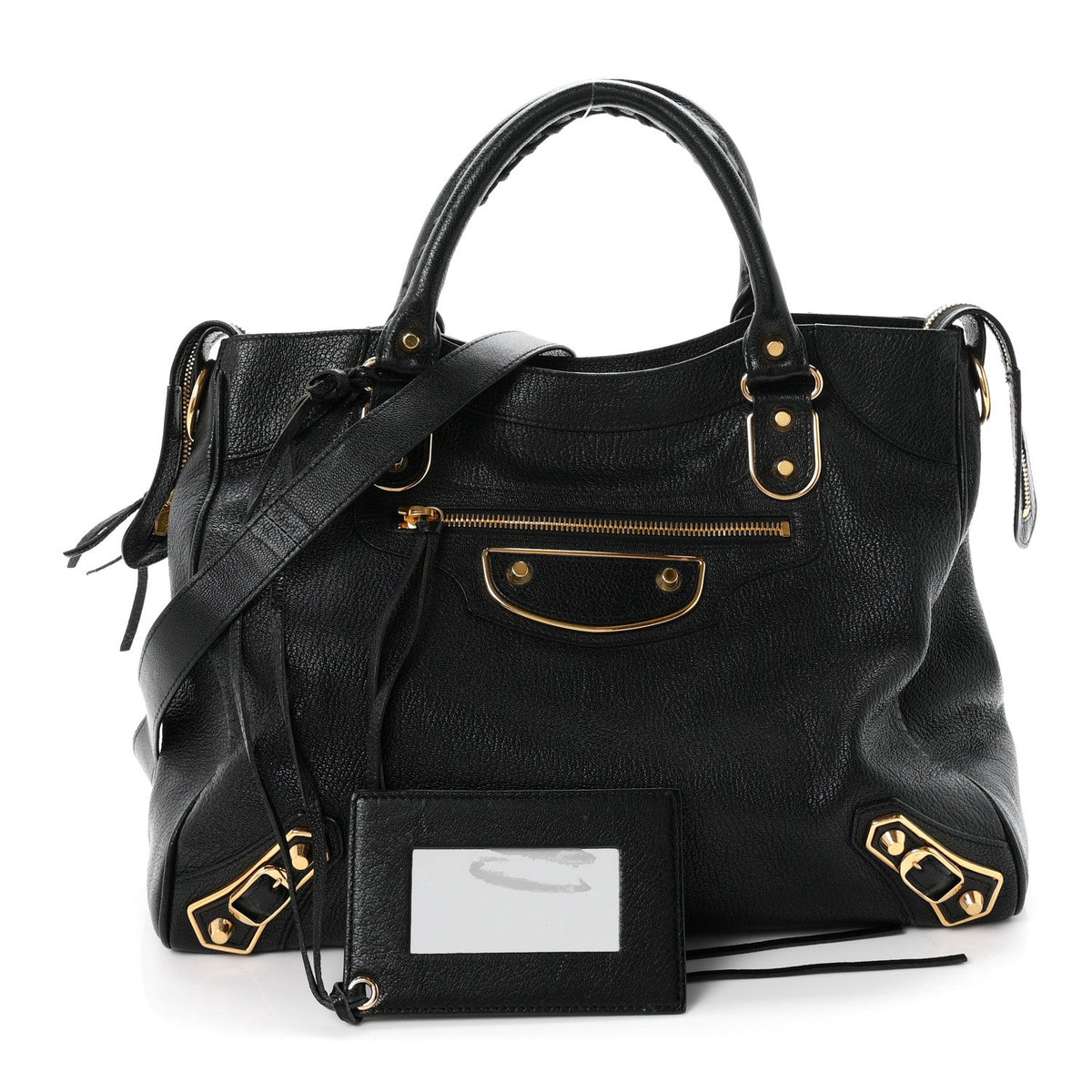 Chevre Gold Metallic Edge Hardware Velo Black