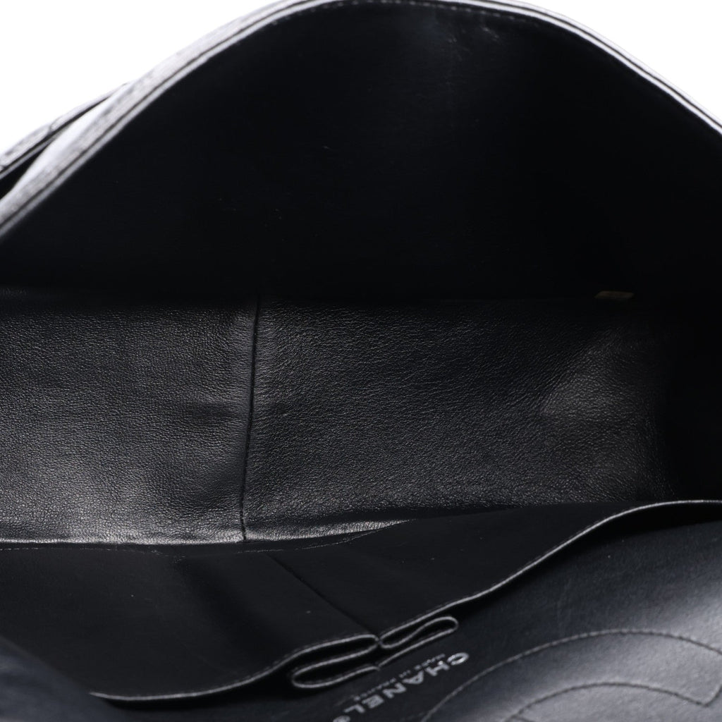 Glazed Aged Calfskin Quilted 2.55 Reissue 227 Flap  So Black