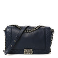 Calfskin New Medium Boy Reverso Flap Navy
