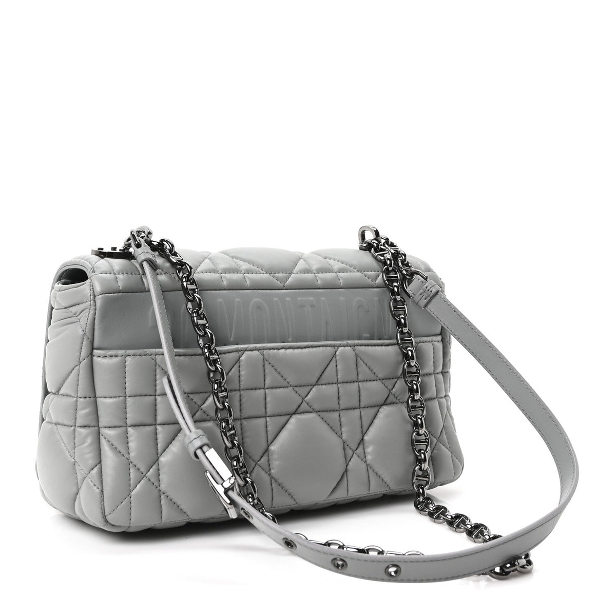 Calfskin Macrocannage Medium Caro Bag Iron Grey