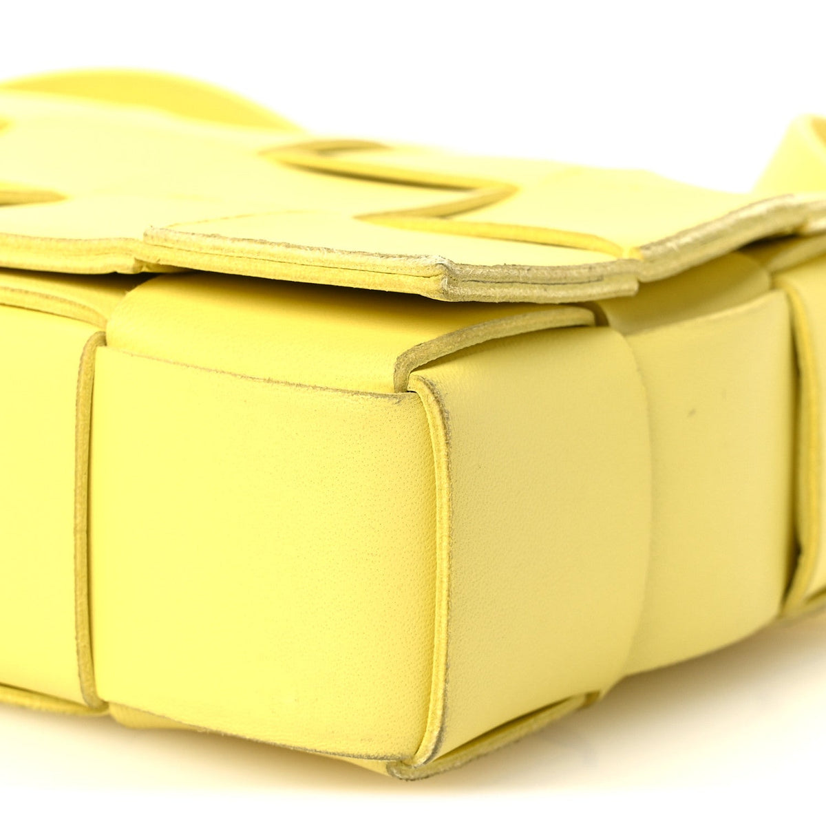 Lambskin Maxi Intrecciato Small Cassette Crossbody Bag Lemonade