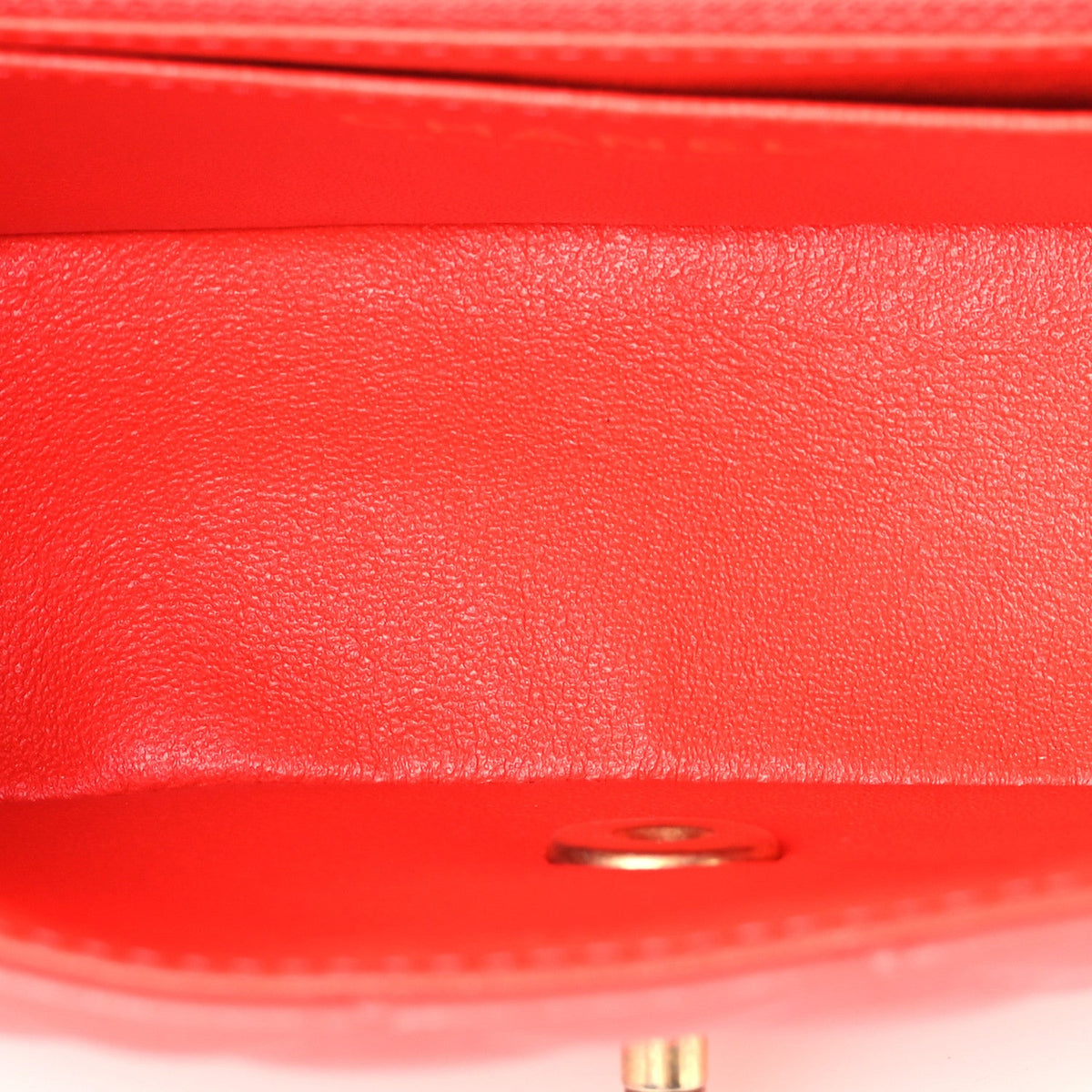Lambskin Quilted Mini Rectangular Flap Red