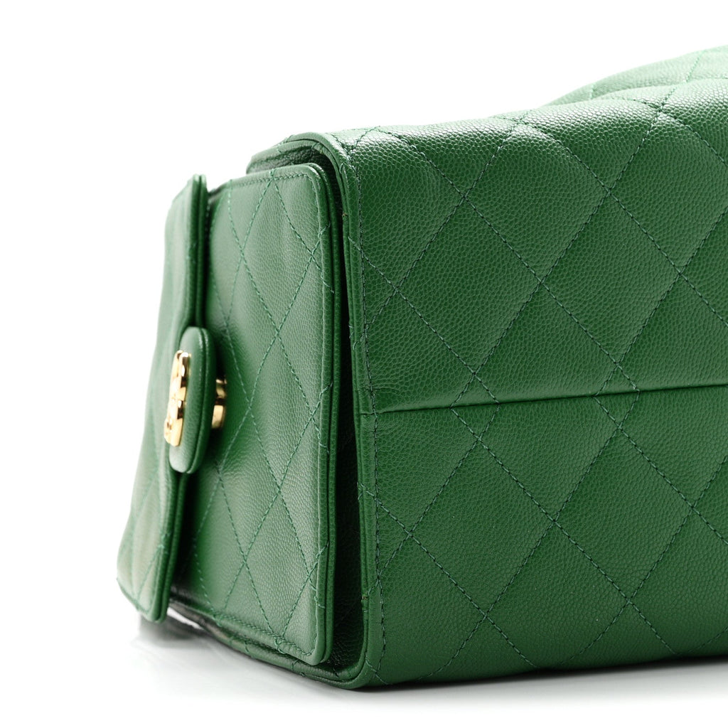 Caviar Quilted Small Chanel 25 Handbag Green