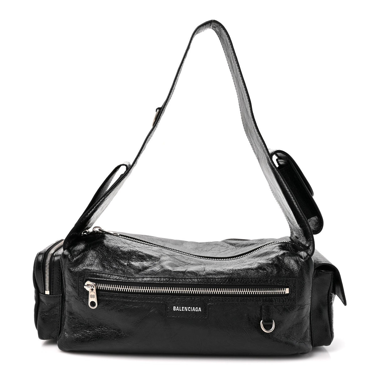 Agneau Arena Men's Superbusy Small Sling Zip Shoulder Bag Black
