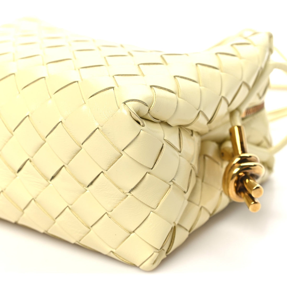 Polished Nappa Intrecciato Knot Small Loop Camera Bag Zest Washed