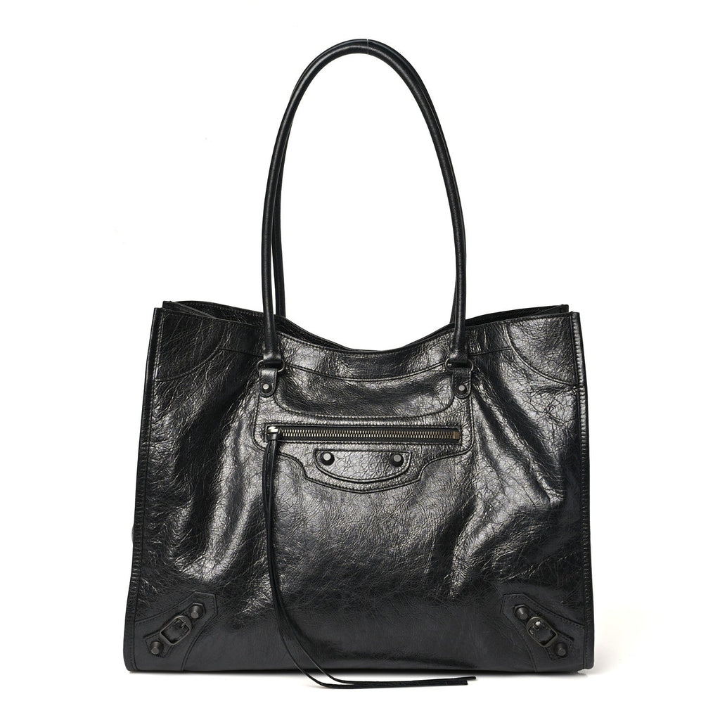 Agneau Arena Classic Hardware Medium Le City Tote Black