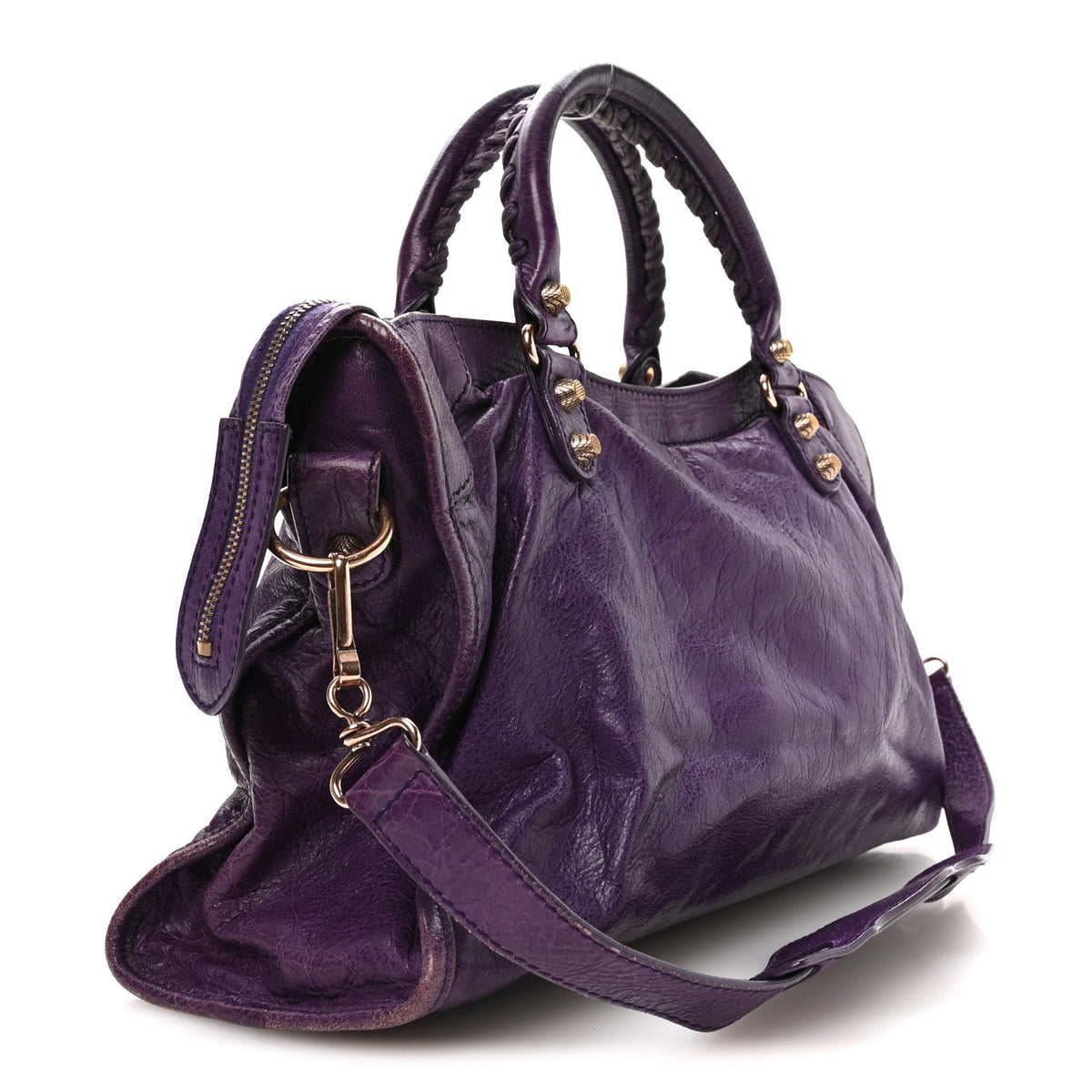 Agneau Giant 12 Rose Gold Hardware City Dark Violet