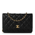 Caviar Quilted CC Turnlock Wallet On Chain WOC Black