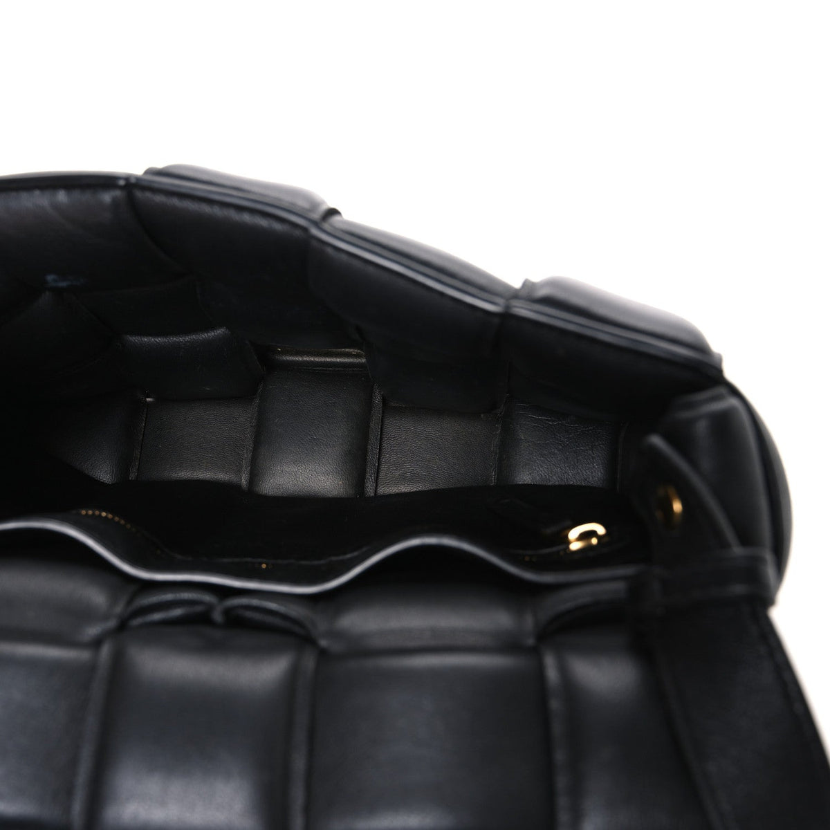 Nappa Maxi Intreccio Padded Cassette Crossbody Bag Black