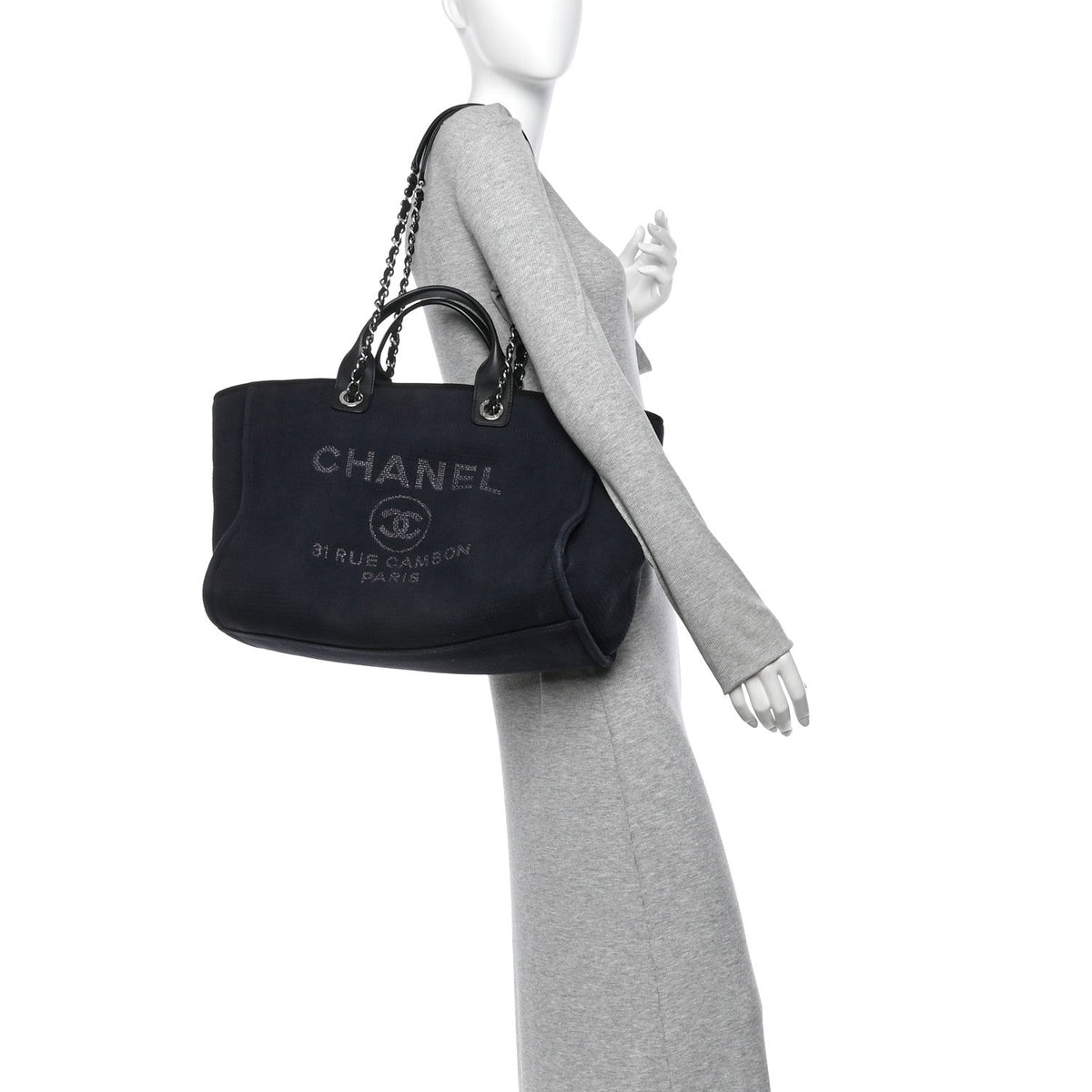 Mixed Fibers Medium Deauville Tote Navy