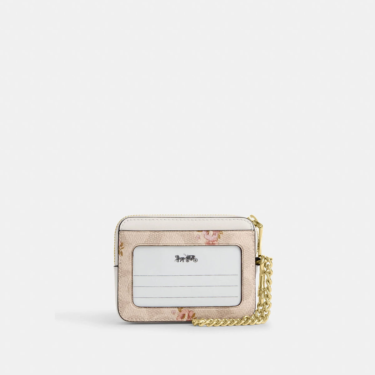 Coach Outlet Zip Card Case In Signature Canvas With Floral Print