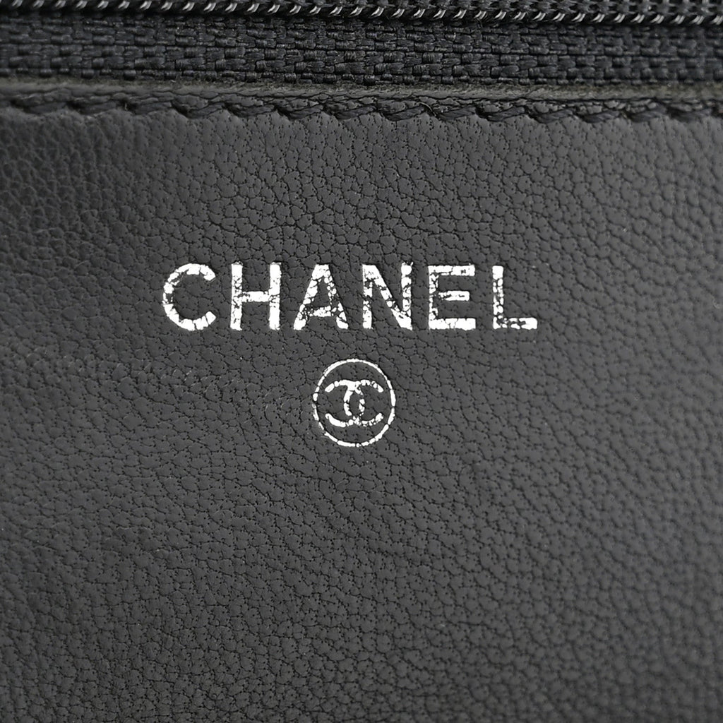 Lambskin Timeless CC Wallet On Chain WOC Black