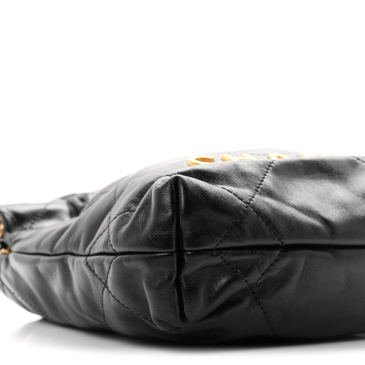 Shiny Calfskin Quilted Mini Chanel 22 Black