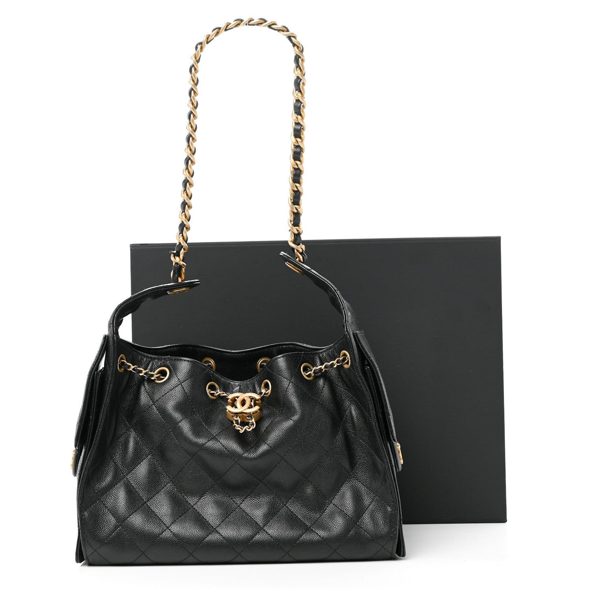 Caviar Quilted Small Chanel 25 Handbag Black