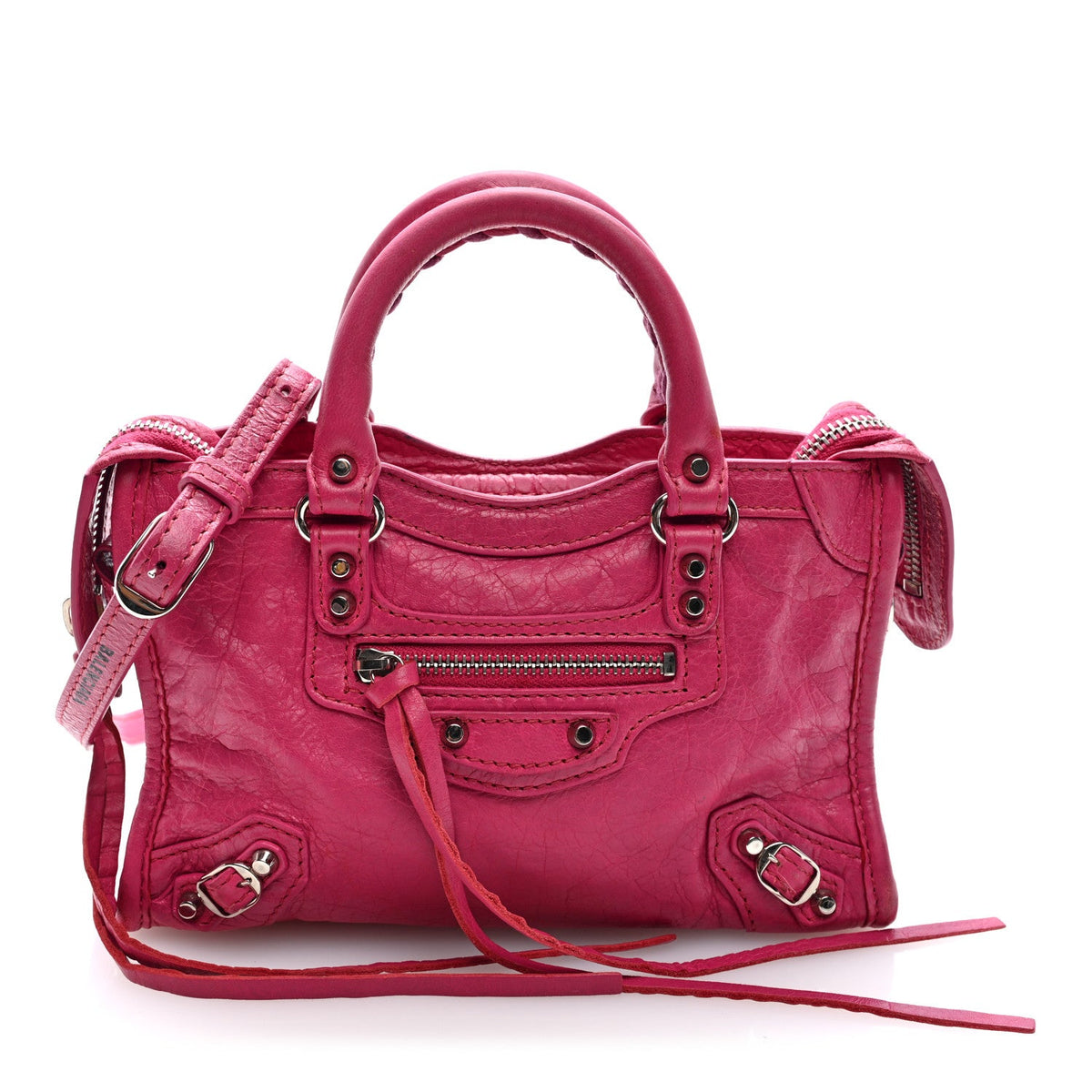 Agneau Arena Silver Hardware Nano Le City Fuchsia