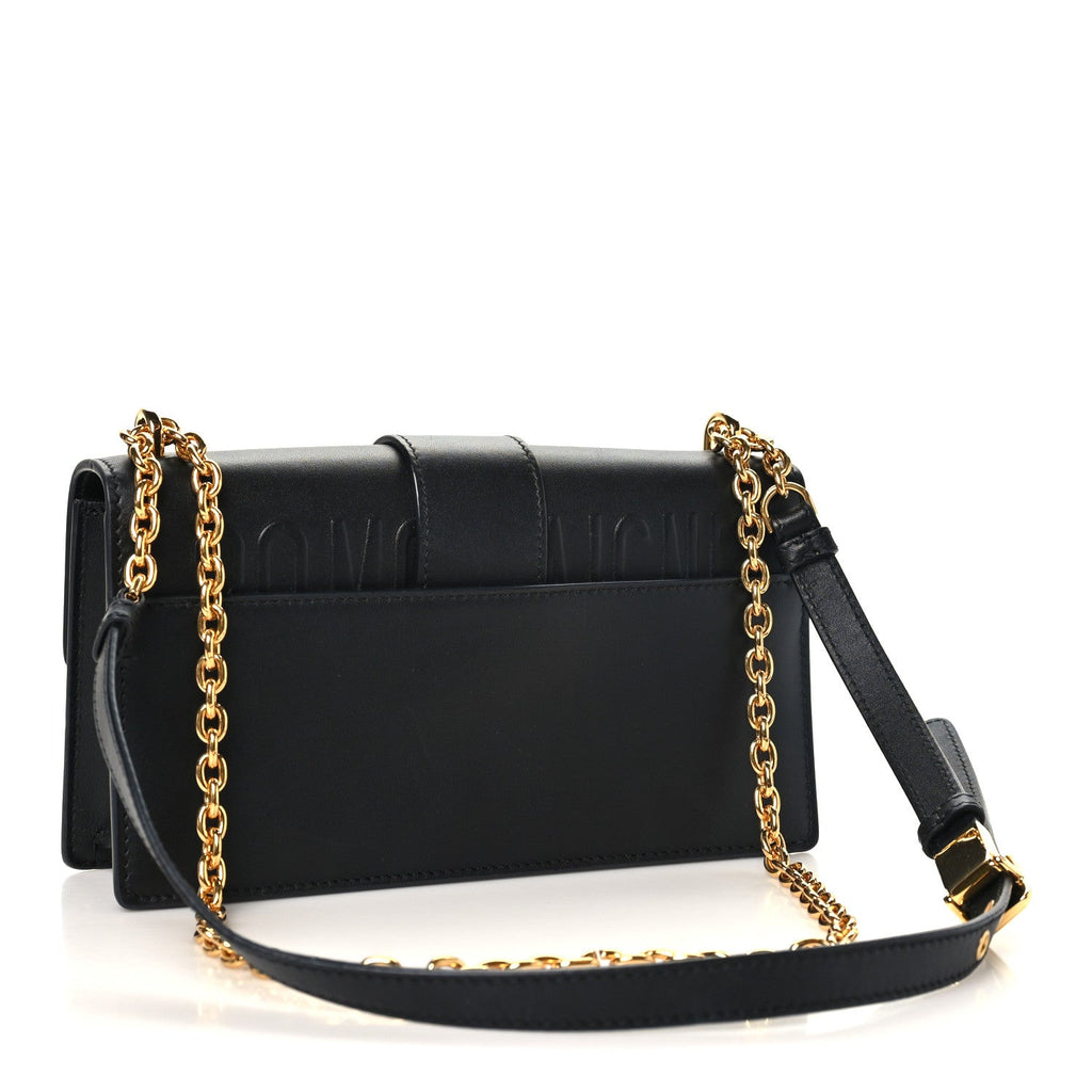 Calfskin 30 Montaigne East West Chain Flap Bag Black