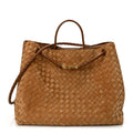 Suede Intrecciato Large Andiamo Shoulder Bag Acorn