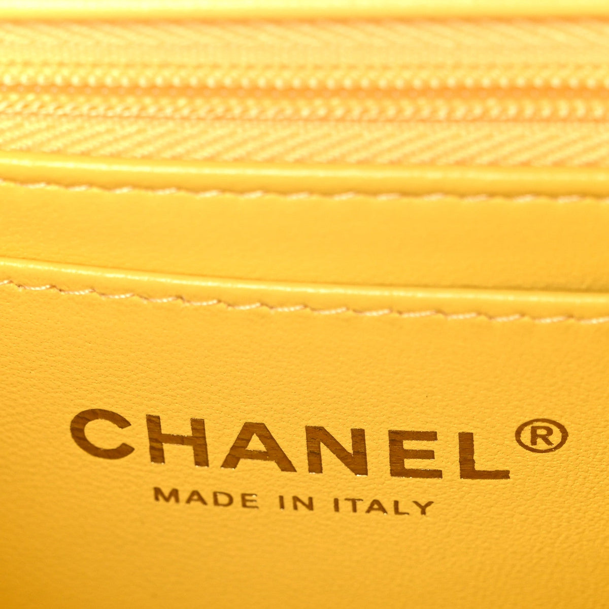 Lambskin Quilted Mini Rectangular Flap Yellow