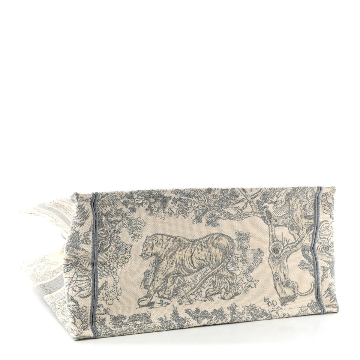 Canvas Embroidered Medium Dioriviera Toile De Jouy Book Tote Gray
