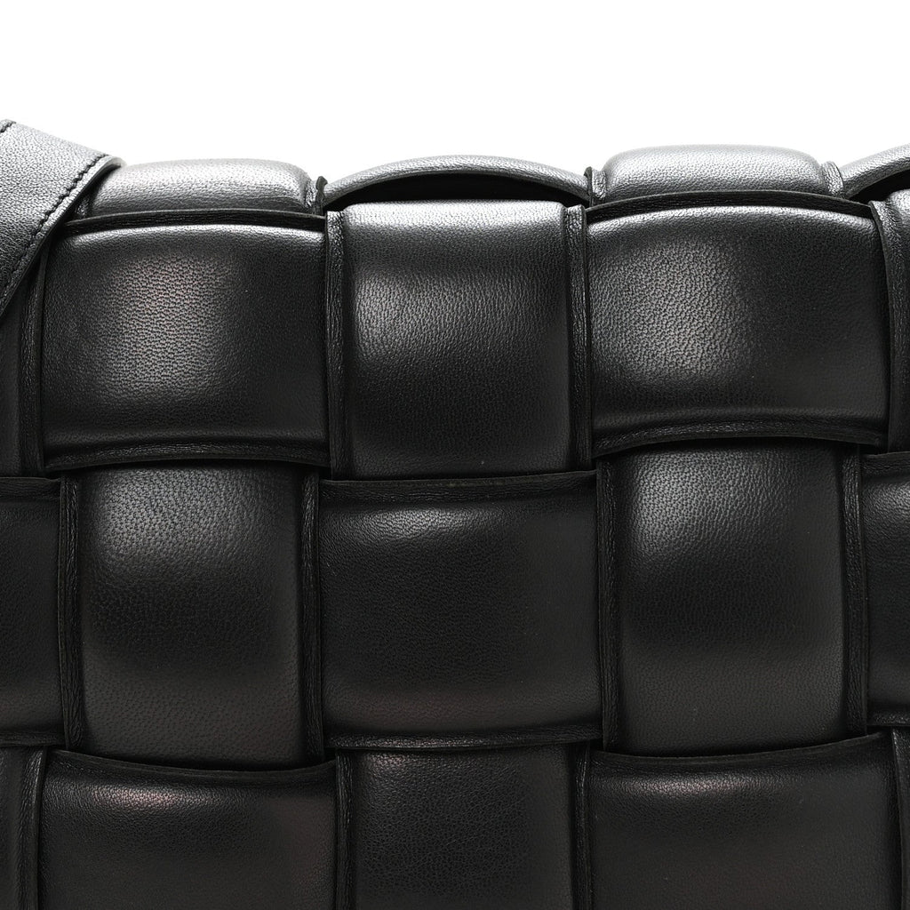 Nappa Maxi Intreccio Padded Cassette Crossbody Bag Black