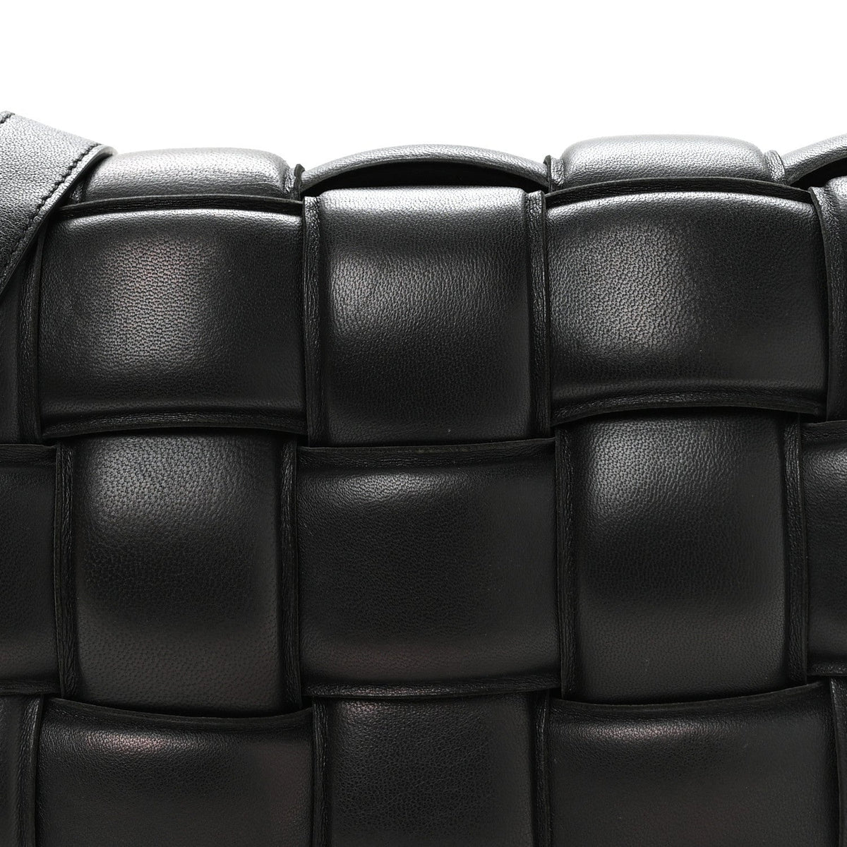 Nappa Maxi Intreccio Padded Cassette Crossbody Bag Black