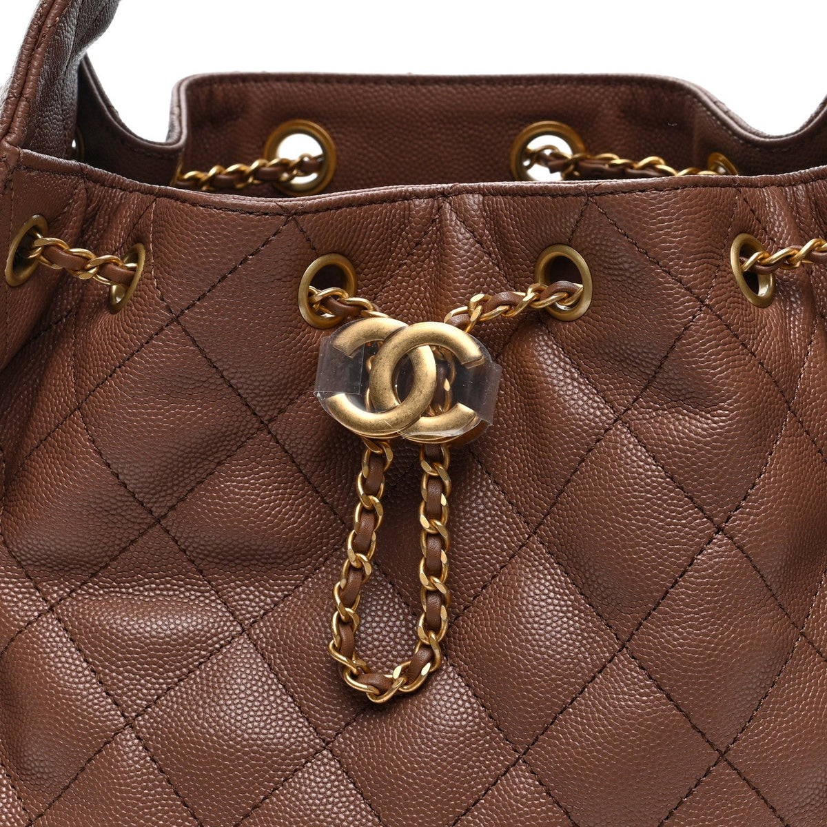 Caviar Quilted Small Chanel 25 Handbag Brown