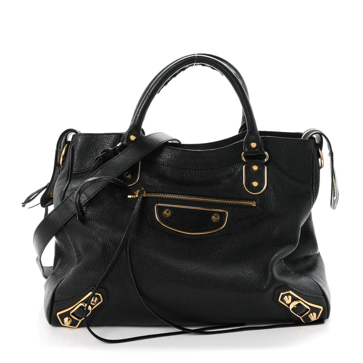 Chevre Gold Metallic Edge Hardware Velo Black